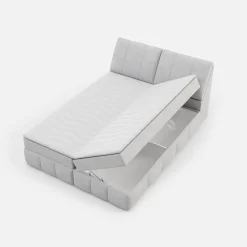 Łóżko kontynentalne szare LORENZO HR 160x200 cm