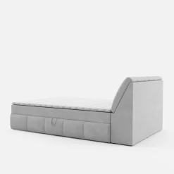 Łóżko kontynentalne szare LORENZO HR 140x200 cm