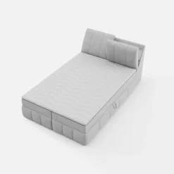 Łóżko kontynentalne szare LORENZO HR 140x200 cm