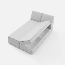 Łóżko kontynentalne szare LORENZO HR 140x200 cm