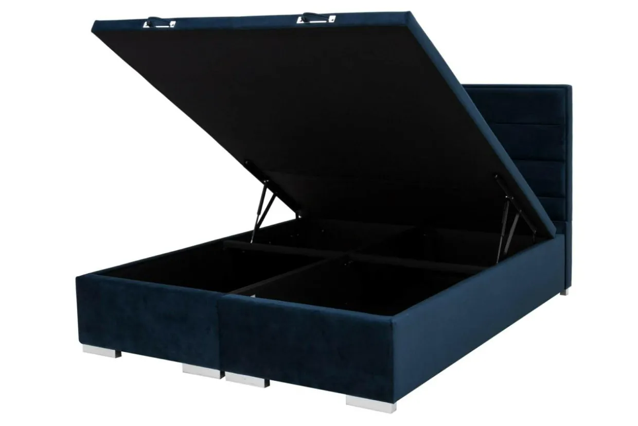 Łóżko kontynentalne 160x200 granatowe FABRIZZIO FULL KP 25