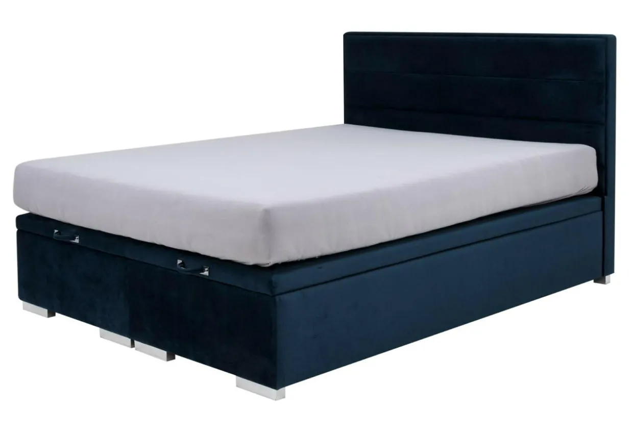 Łóżko kontynentalne 160x200 granatowe FABRIZZIO FULL KP 25