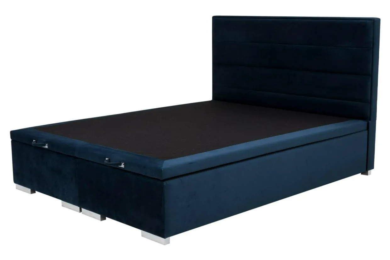 Łóżko kontynentalne 160x200 granatowe FABRIZZIO FULL KP 25