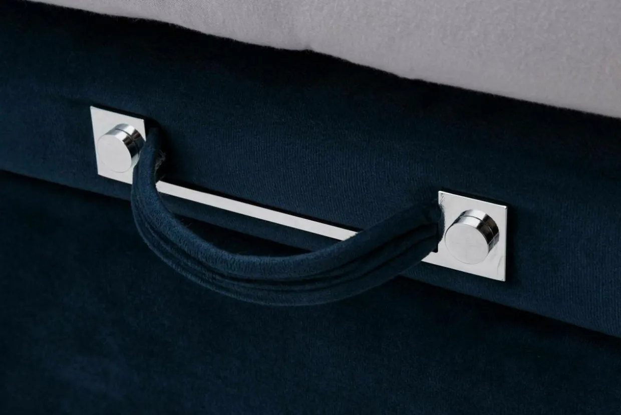 Łóżko kontynentalne 160x200 granatowe FABRIZZIO FULL KP 25