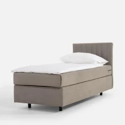 Łóżko kontynentalne z materacem szare SILLA 90x200 cm