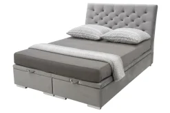 Łóżko kontynentalne z pikowanym wezgłowiem DAPHNE 160x200 cm