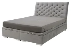 Łóżko kontynentalne z pikowanym wezgłowiem DAPHNE 160x200 cm