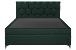 Łóżko kontynentalne z pojemnikiem zielone MEGAN PU 140x200 cm
