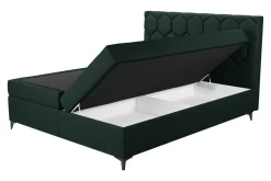 Łóżko kontynentalne z pojemnikiem zielone MEGAN PU 140x200 cm