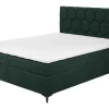Łóżko kontynentalne z pojemnikiem zielone MEGAN PU 160x200 cm