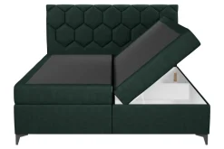 Łóżko kontynentalne z pojemnikiem zielone MEGAN PU 160x200 cm