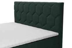 Łóżko kontynentalne z pojemnikiem zielone MEGAN PU 160x200 cm