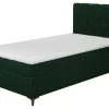Łóżko kontynentalne z pojemnikiem zielone MEGAN PU 120x200 cm