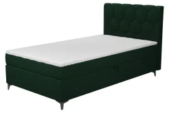 Łóżko kontynentalne z pojemnikiem zielone MEGAN PU 120x200 cm