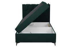 Łóżko kontynentalne z pojemnikiem zielone MEGAN PU 120x200 cm