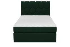 Łóżko kontynentalne z pojemnikiem zielone MEGAN PU 120x200 cm