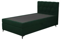 Łóżko kontynentalne z pojemnikiem zielone MEGAN PU 120x200 cm