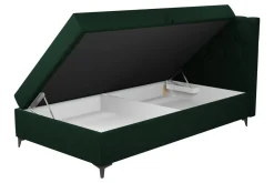 Łóżko kontynentalne z pojemnikiem zielone MEGAN PU 120x200 cm