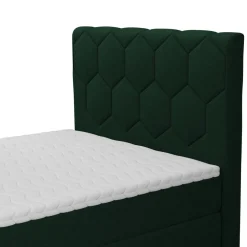 Łóżko kontynentalne z pojemnikiem zielone MEGAN PU 120x200 cm