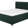 Łóżko kontynentalne z pojemnikiem zielone MEGAN PU 180x200 cm