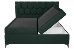 Łóżko kontynentalne z pojemnikiem zielone MEGAN PU 180x200 cm