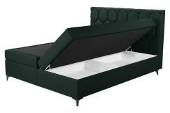 Łóżko kontynentalne z pojemnikiem zielone MEGAN PU 180x200 cm