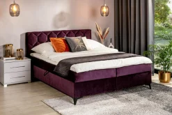 Łóżko kontynentalne z pojemnikiem MEGAN PU 180x200 cm