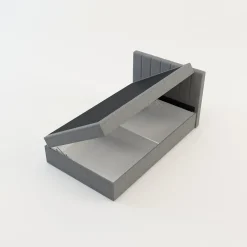 Łóżko kontynentalne z toperem szare PEDRO PU 120x200 cm