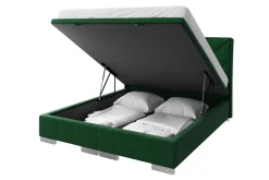 Łóżko kontynentalne zielone LEONARDO 140x200 cm