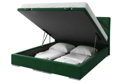 Łóżko kontynentalne zielone LEONARDO 180x200 cm