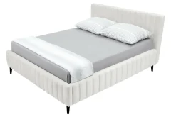 Łóżko kremowe ze stelażem MAGGIE FULL 160x200 cm