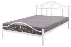 Łóżko metalowe ze stelażem białe ANTIC 160x200 cm