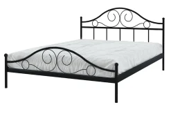 Łóżko metalowe ze stelażem czarne ANTIC 140x200 cm