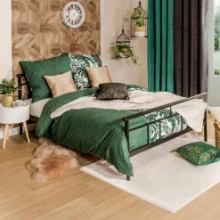 Łóżko metalowe ze stelażem czarne TADEUSZ 180x200 cm