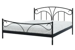 Łóżko metalowe ze stelażem czarne VIVA 140x200 cm