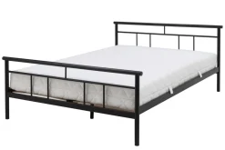 Łóżko metalowe ze stelażem czarne TADEUSZ 160x200 cm