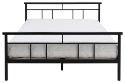 Łóżko metalowe ze stelażem czarne TADEUSZ 160x200 cm