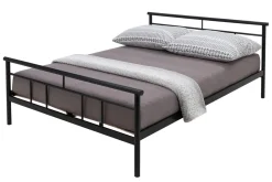 Łóżko metalowe ze stelażem czarne TADEUSZ 160x200 cm