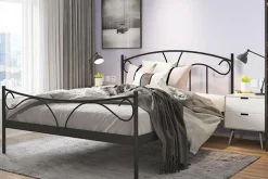 Łóżko metalowe ze stelażem czarne VIVA 180x200 cm