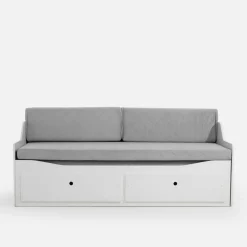 Łóżko młodzieżowe rozsuwane biało-szare GRAND 90-160x200 cm