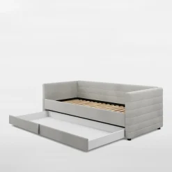 Łóżko młodzieżowe z szufladą jasnoszare LOLO 90x200 cm