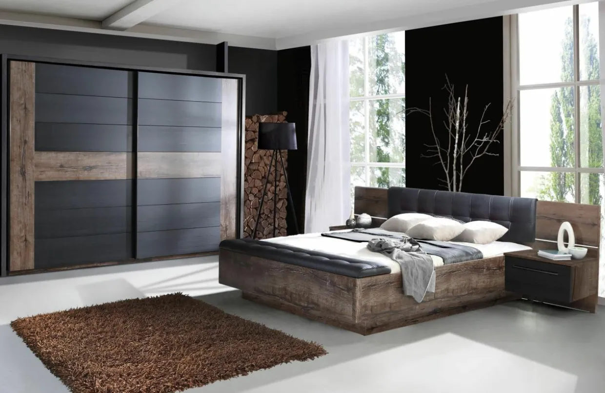 Łóżko RECOVER z szafkami i ławą RCVL161B