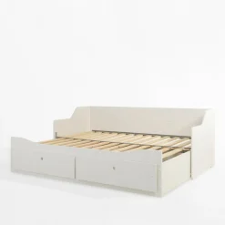 Łóżko rozsuwane białe LARS 160x200 cm