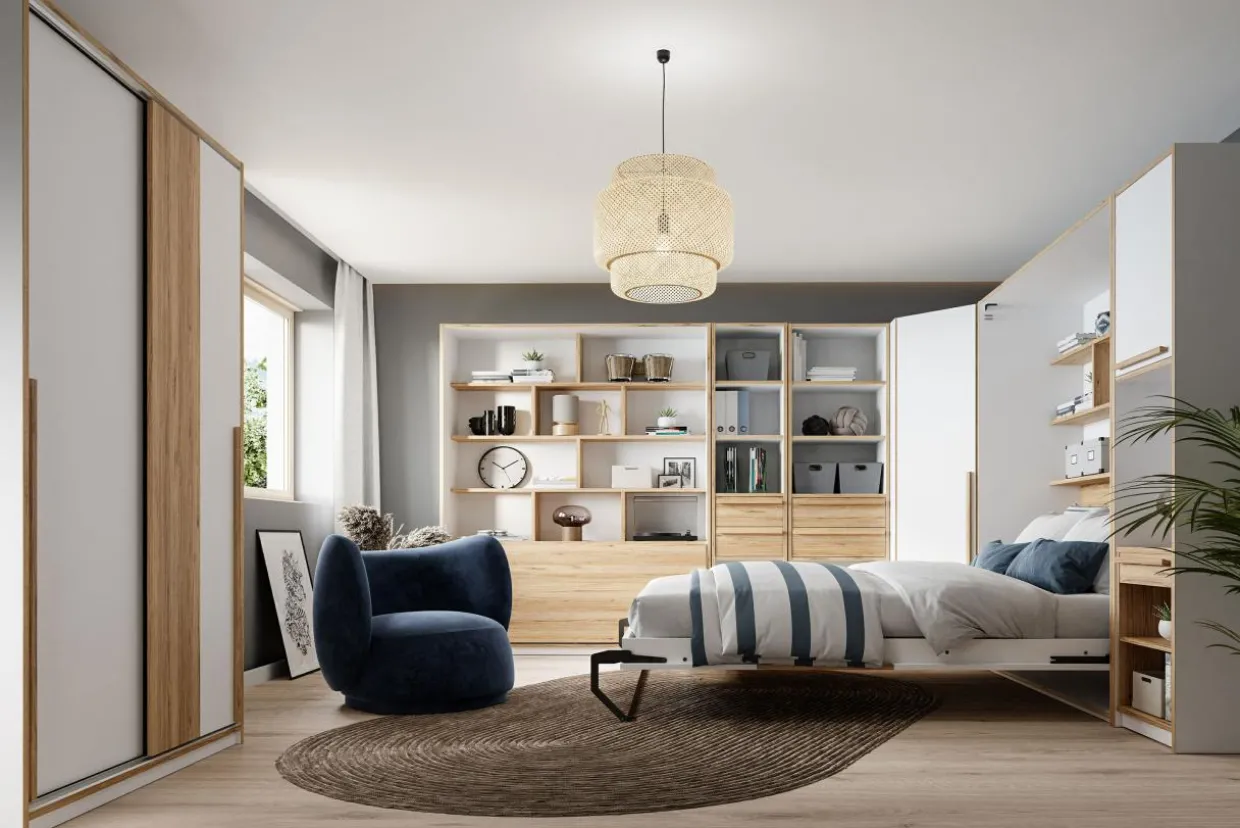 Łóżko składane z regałem S-ROOM 120x200 cm