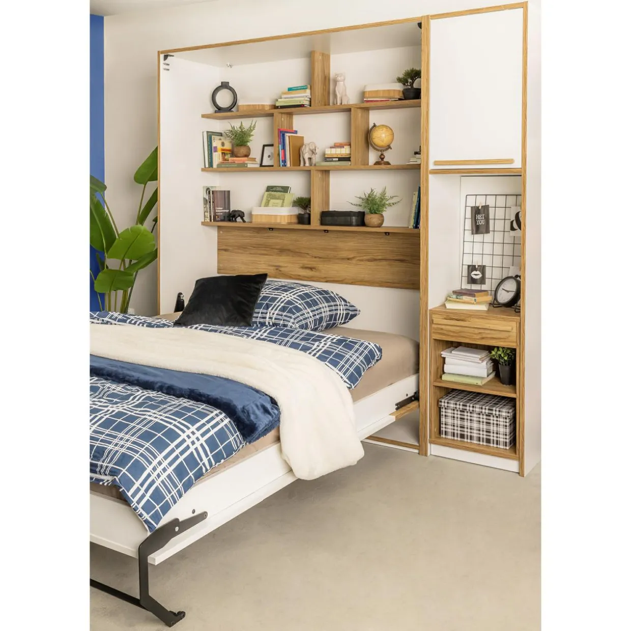 Łóżko składane z regałem S-ROOM 160x200 cm
