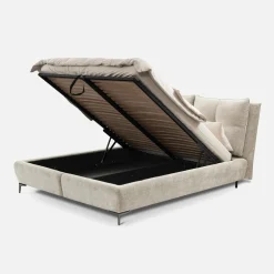 Łóżko tapicerowane beżowe AURA 160x200 cm