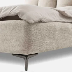 Łóżko tapicerowane beżowe AURA 160x200 cm