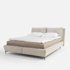 Łóżko tapicerowane beżowe AURA 180x200 cm