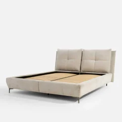 Łóżko tapicerowane beżowe AURA 180x200 cm