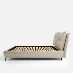 Łóżko tapicerowane beżowe AURA 180x200 cm